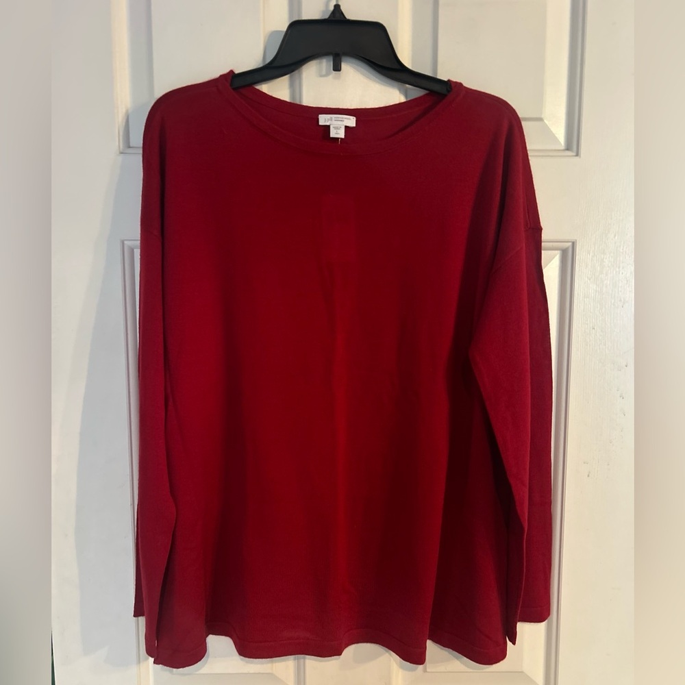 Red J Jill Lightweight Sweater. 100% Wool. L. NWT.